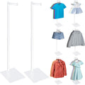 Clothing Display Rack, 21-36 Inch Adjustable Garment Stand, White, 2 Pack | Metal Countertop Stand for T-Shirts, Coats and Dresses, Ideal for Thrift Shops, Boutiques, Retail Stores and Trade Shows