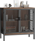 Soywey Storage Sideboard,Small Home Wine Cabinet Bar for Liquor and Wine, Coffee Bar Cabinet with Storage, Farmhouse Dining Sideboard for Kitchen and Dining Room (31.4 Inch, Rustic Brown)