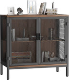 Soywey Storage Sideboard,Small Home Wine Cabinet Bar for Liquor and Wine, Coffee Bar Cabinet with Storage, Farmhouse Dining Sideboard for Kitchen and Dining Room (31.4 Inch, Rustic Brown)