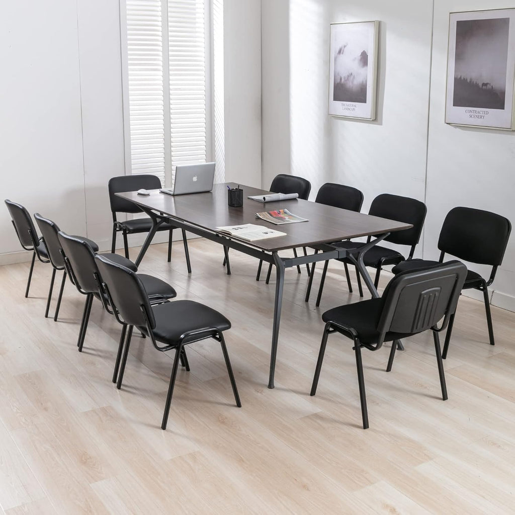 Stackable Chairs, Waiting Conference Room Office Reception Chair Armless Guest Stacking Chair for Breakroom Banquet Lobby Hall Training Room (Mesh-Cushion,Black,5PCS)