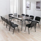 Stackable Chairs, Waiting Conference Room Office Reception Chair Armless Guest Stacking Chair for Breakroom Banquet Lobby Hall Training Room (Mesh-Cushion,Black,5PCS)