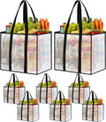 8 Pack Reusable Grocery Bags, Heavy-Duty Shopping Bags with Sturdy Handles, Water-Resistant & Foldable Organizer, Shopping Tote Bags for Groceries, Market, Car Trunk, Multi-Purpose, 33L