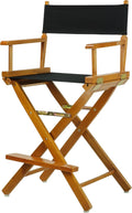 Casual Home Director's Chair ,Honey Oak Frame/Black Canvas,24" - Counter Height