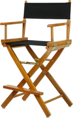 Casual Home Director's Chair ,Honey Oak Frame/Black Canvas,24" - Counter Height
