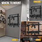 ONETIGRIS Gun Rack Wall Mount,Indoor Gun Rack for Wall with Shelf Horizontal and 1 Removable Gun Accessories Tray