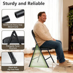 Folding Table and Chairs Set for 4, 36 Inch Foldable Card Table with Carrying Handle & 4 PU Leather Padded Folding Chairs, Portable Indoor Outdoor Dining Table Set for Picnic, Camping, RV, Game Night