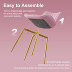 VECELO Dining Chairs Set of 2, Velvet Fabric & Metal Frame, Mordern Style for Kitchen, Living Room,Offcie, Pink