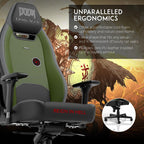 noblechairs Legend Gaming Chair – Doom: The Dark Ages Edition – Premium PU Leather, Adjustable Ergonomics, Lumbar Support, 4D Armrests – Officially Licensed Bethesda Collectible