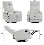 Manual Rocking Chair Nursery with Massage and Heat for Adults | Comfy High Back Swivel Gilder Rocker Recliner for Bedroom Living Room