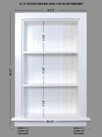 14x24 Aiden Recessed Wall Niche Medicine Cabinet Replacement, in The Wall Bathroom Cabinet Insert Shelf/Shelves, Made in North America, Real Wood, NO MDF, Beadboard, White
