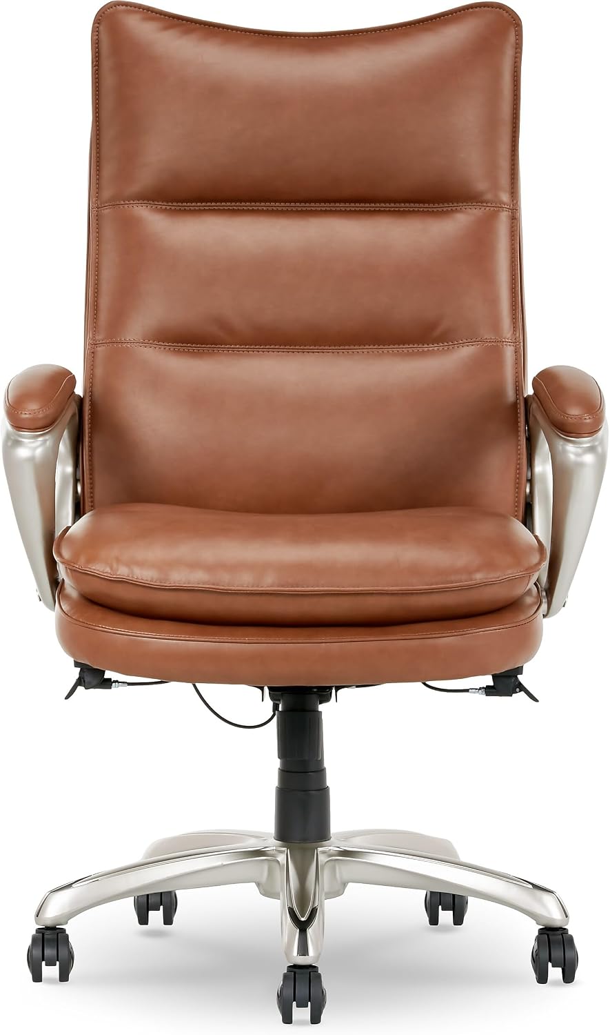 La-Z-Boy Jenkins Ergonomic Bonded Leather Swivel Executive Big & Tall Chair, Brown
