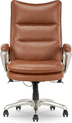 La-Z-Boy Jenkins Ergonomic Bonded Leather Swivel Executive Big & Tall Chair, Brown