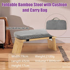 Meditation Bench, Portable Bamboo Meditation Stool, Folding Kneeling Meditation Bench, Anterior Tilt Bench, Prayer Bench with Meditation Chair with Thick Cushion, Kneeling Stool