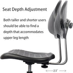 TAKE UR SEAT® Polyurethane Drafting Lab Stool Chair, 18" Adjustable Footring, 8" Adjustable Height, 450 lbs seat Capacity, Heavy Duty, Shipped Within 24 Hours Med. Bench Height (Rubber Caster)