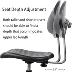TAKE UR SEAT Deluxe Polyurethane Drafting Lab Stool Chair, 18" Adjustable Footring, 10" Adjustable Height, 450 lbs seat Capacity, Heavy Duty