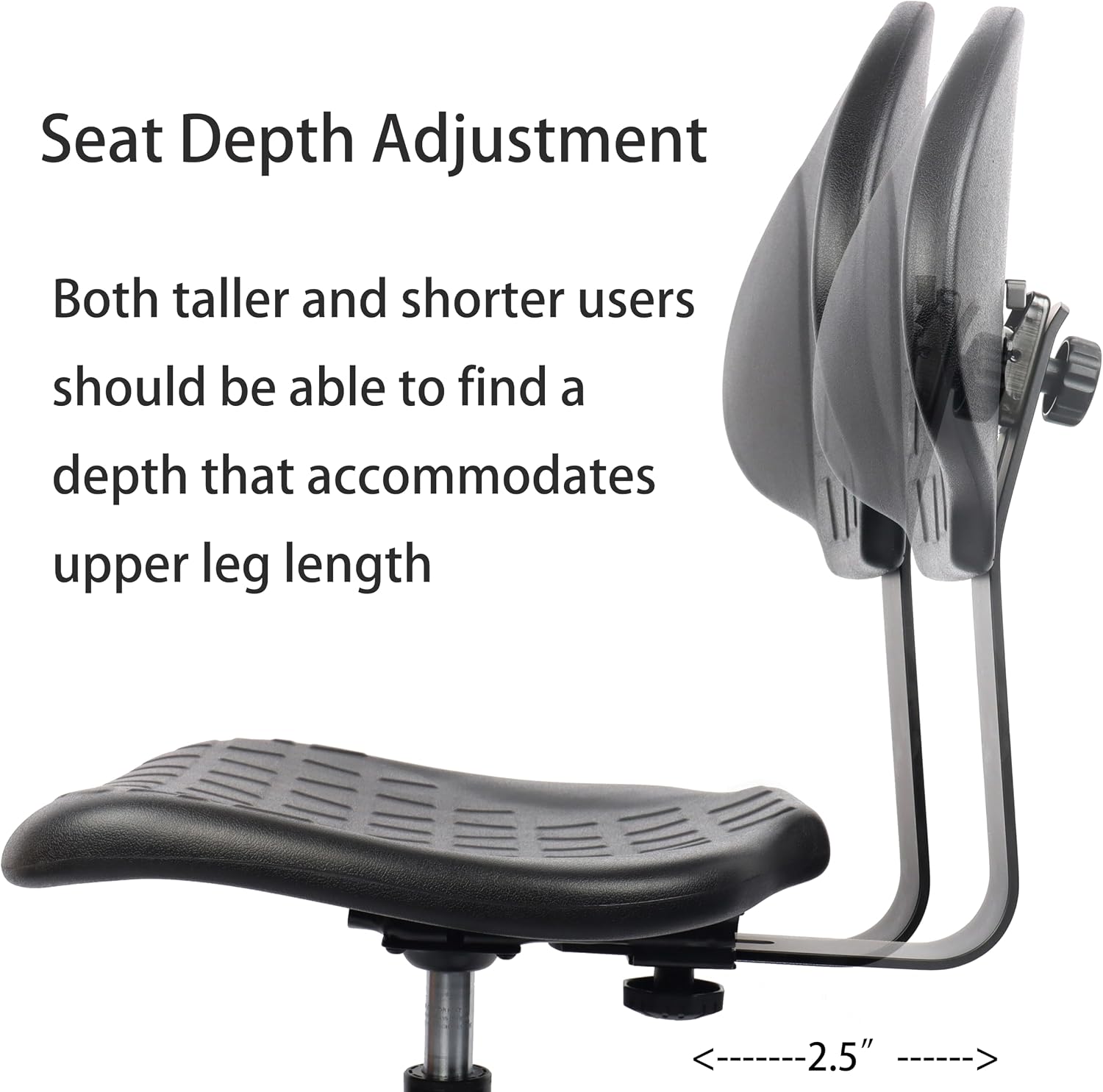 TAKE UR SEAT Deluxe Polyurethane Drafting Lab Stool Chair, 18" Adjustable Footring, 10" Adjustable Height, 450 lbs seat Capacity, Heavy Duty