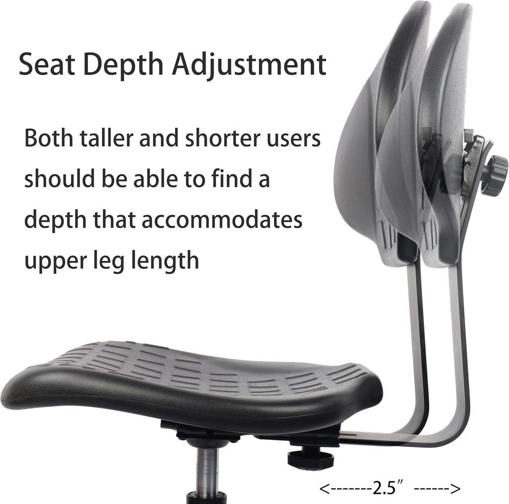 TAKE UR SEAT® Deluxe Drafting Lab Stool Chair, 18'' Adjustable Footring, 10'' Adjustable Height, 450 lbs seat Capacity, Heavy Duty, Shipped Within 24 Hours (Glide Non-Rolling)