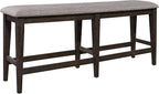 Liberty Furniture Industries Double Bridge Counter Bench, W60 x D15 x H26, Dark Brown/Gray