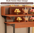 Solid Wood Altar Table, Prayer Meditation Table with Storage, Buddhist Shrine Cabinet for Small Spaces, Pooja Stand for Home Temple and Office Puja Mandir God(Black,60 * 42cm/23.6 * 16.5in)