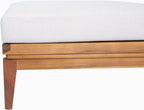 Christopher Knight Home Ellie Outdoor Ottoman with Water-Repellent Cushion, Acacia Wood Patio Ottoman, Outdoor Foot Stool for Patio Furniture Set, Versatile Stools for Balcony Garden, Beige+Teak