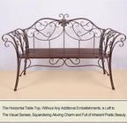 Bench，Outdoor Bench，Garden Bench Butterfly Cast Iron Metal with Armrests for Garden, Park,Yard, Patio, Porch(Yellow)