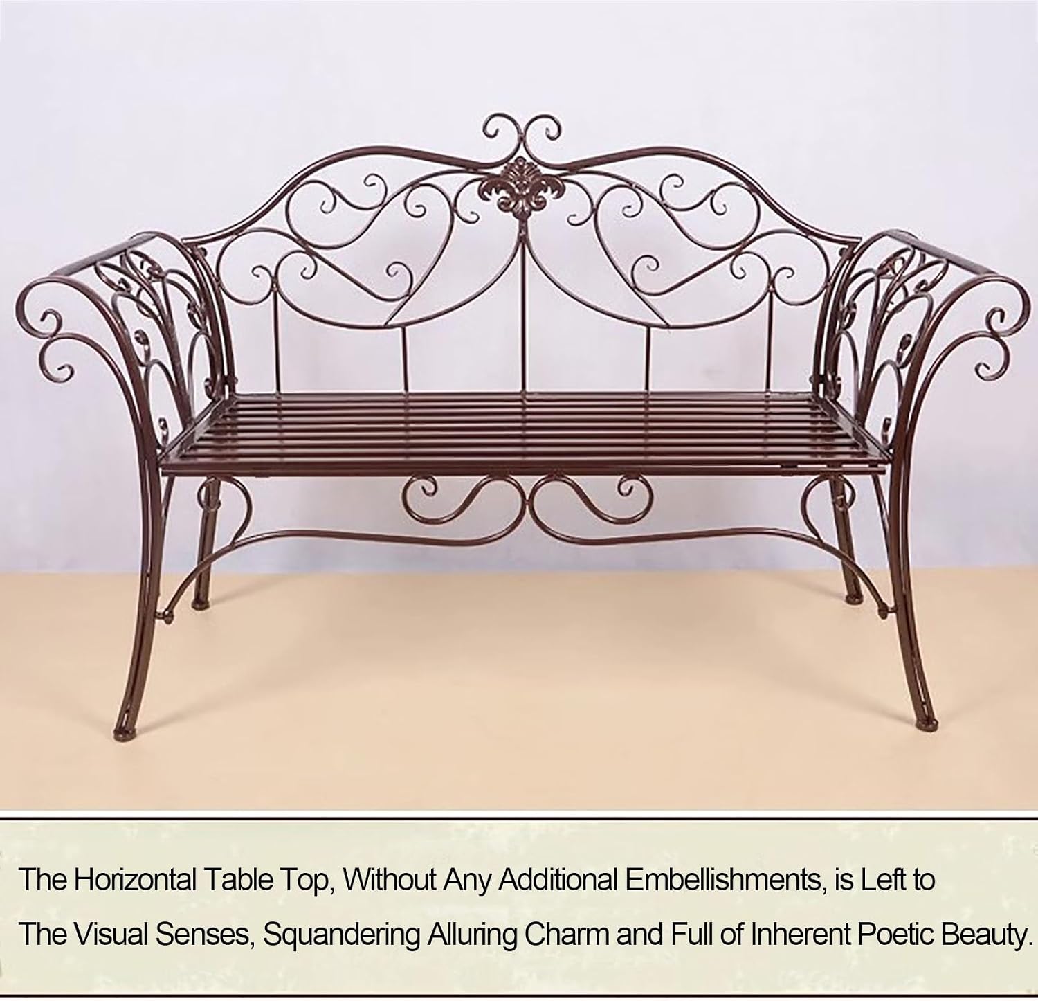 Bench，Outdoor Bench，Garden Bench Butterfly Cast Iron Metal with Armrests for Garden, Park,Yard, Patio, Porch(Yellow)