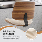 Drafting Chair with Adjustable Footrest, Armless Modern Tall Office Chair for Standing Desk, PU Leather Swivel Stool in Curved Bentwood Style, Ergonomic Rolling Walnut Chair for Office(Beige)