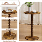 Drink Table, Drink Tables for Small Spaces, Modern Accent Nightstand with Solid Wood Leg for Living Room, Bathroom, Bedroom