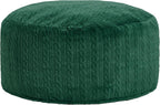 4FT Bean Bag Chair Large Beanbag Chairs for Adults with Memory Foam Removable Cover Luxurious Braided Fabric, Adult Bean Bag Chairs for Living Room Bedroom Gaming Dorm Office（Green,4FT-44"*44"*24"）