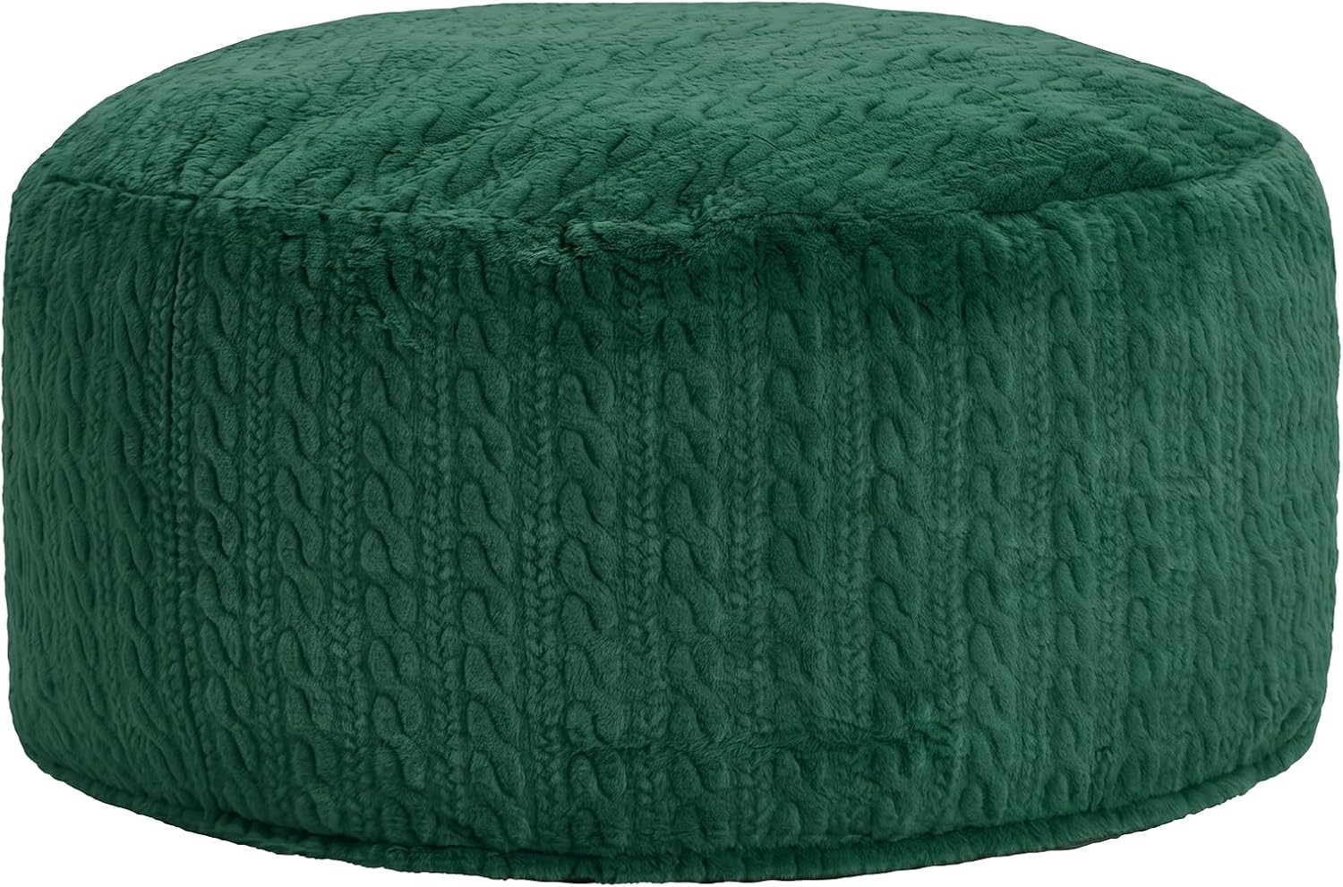 4FT Bean Bag Chair Large Beanbag Chairs for Adults with Memory Foam Removable Cover Luxurious Braided Fabric, Adult Bean Bag Chairs for Living Room Bedroom Gaming Dorm Office（Green,4FT-44"*44"*24"）