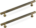 5Pack Antique Solid Brass Cabinet Handle, 6-1/4 inch(160mm) knurled Dresser Drawer pulls, Vanity Bathroom Cupboard Wardrobe Household Door Hardware