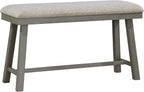Lexicon Counter Height Bench for Dining Room Table, 41.5" Wood Bench with Grey Padded Seat for Home and Kitchen, Indoor Wooden Bench for Dining Room, Kitchen Bench, Dining Bench, Easy Assembly, Grey