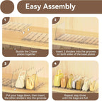 SOYO Adjustable Purse Organizers for Closet, Acrylic Shelf Divider for Bag and Purse Storage, Clear Pocketbook and Handbag Organizer, Bookshelf Separator Organizers for House, Office Use, Clear