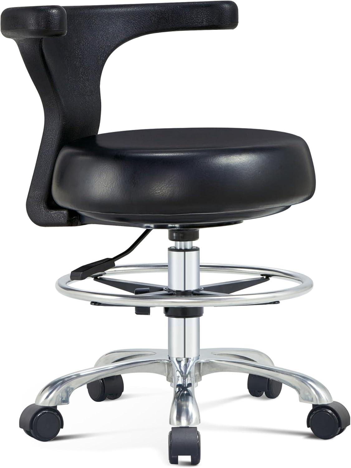 Ergonomic Home Office Desk Chair - Adjustable Task Chair with Lumbar Support, Foot Ring and Rolling casters for Computer,Hospital,Clinic,Dental Hygienist