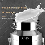 Milk Transport Can 304 Stainless Steel Wine Pail Bucket with Sealed Lid, Liquid Storage Container for Oil, Beer(15L)