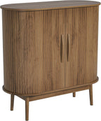 Small Sideboard Buffet Cabinet with Storage, Sliding Doors, 31" Wood Narrow Accent Storage Cabinet, Modern Buffet Table Coffee Bar Cabinet for Kitchen, Living Room (Walnut)