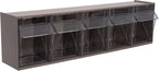 Akro-Mils TiltView Plastic Storage Cabinet with 5 Tilt Out Bins, Horizontal Plastic Parts Organizer, Teacher Toolbox, and Office Supply Organizer, 23-5/8" W x 6-1/2" H x 5-5/8" D, Mocha Raspberry