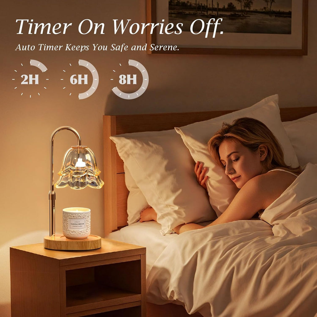 BYART Candle Warmer Lamp with Timer Dimmable, Adjustable Height Wax Melts Warmer for Jar Candles, Birthday Mothers Day Gifts for Women Mom, House Warming Gifts New Home Decor