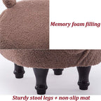 Footstools Animal Footstool Cute Animal Low Stool, Shoe Changing Stool InThe Hall,Home Living Room Sofa Small Coffee Table Ottomans,White-68 * 53cm (Brown 68 * 53cm)