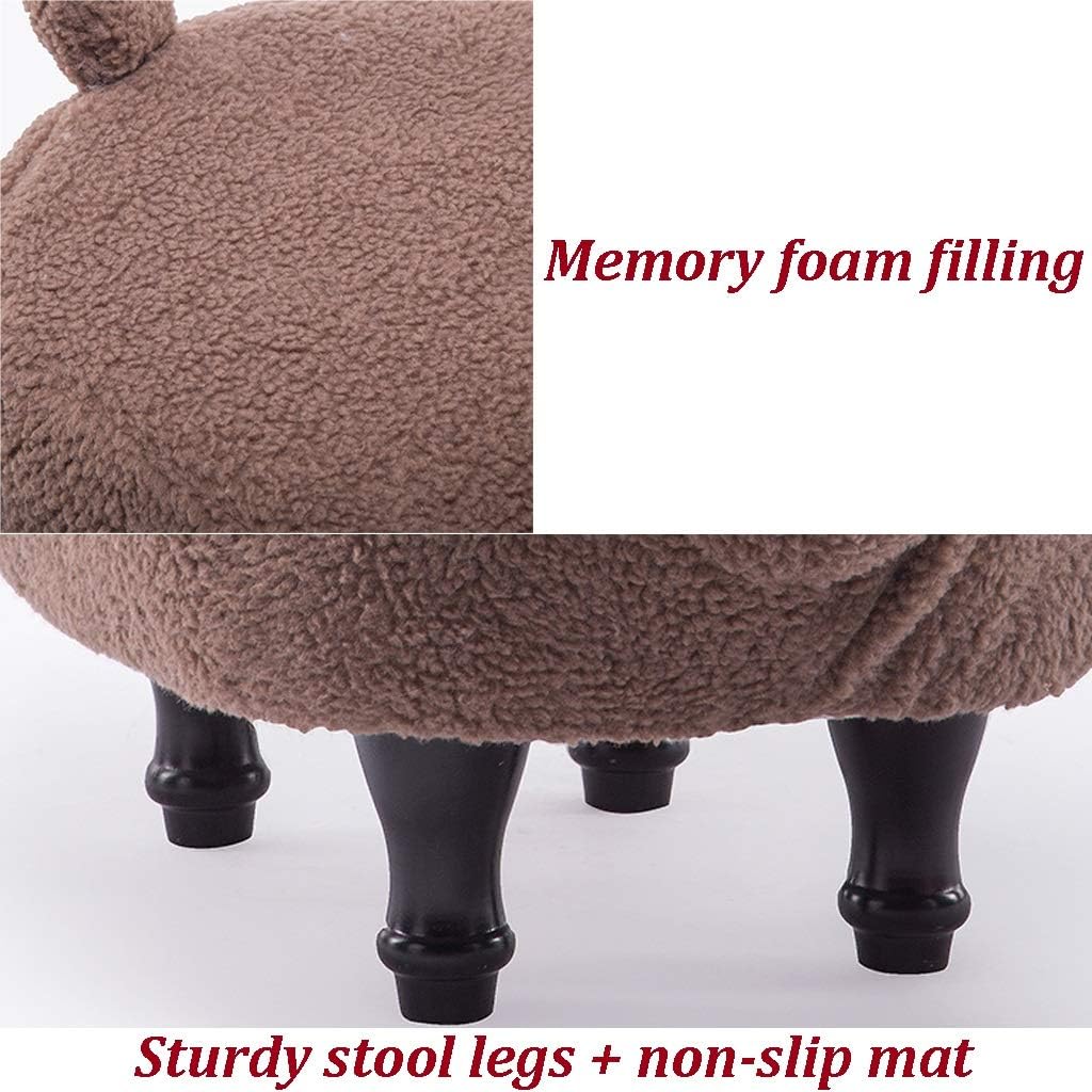 Footstools Animal Footstool Cute Animal Low Stool, Shoe Changing Stool InThe Hall,Home Living Room Sofa Small Coffee Table Ottomans,White-68 * 53cm (Brown 68 * 53cm)