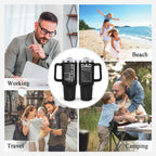LHSCVUFASC Fathers Day Gift for Dad from Daughter, Son - Birthday Christmas Tumbler Gifts for Husband Dad - Best Ever Dads Gifts Ideas for New Daddy - 40 Oz Stainless Steel Tumbler Coffee Cup
