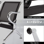 Kinsuite Reception Chairs Set of 2- Waiting Room Reception Chair 2-Seat Heavy Duty Chair Office Guest Chairs & Reception Chairs for Office Bank Hospital School, Black