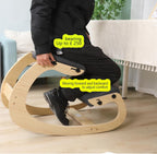 Ergonomic Adjustable Kneeling Chair | Backless Posture Correction & Rocking Stool for Home, Office, and Study | Solid Wood Frame with Cushioned Foam Seat | Supports 300 lbs(No backrest)