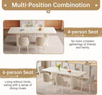 Guyii 78.97" White Rectangular Dining Table, Modern Kitchen Table, Indoor Dining Table for Kitchen, Bar, Living Room, Small Spaces, Easy Assembly, Table Only
