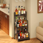 Trapezoid Liquor Stand, 3 Tier Liquor Cabinet, Wine Bottle Display Shelf for Home Bar, Mini Corner Liquor Bottle Display Stand for Whiskey, Wine, Stepped Wine Rack Freestanding Floor