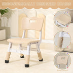 Kids Table & Chairs Set, Height Adjustable Toddler Study Table with Anti-Slip Foot Covers, Ages 2-10