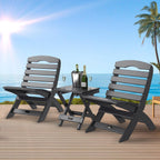 VINGLI Portable Adirondack Chairs, Folding Plastic Adirondack Chair for All Weathers, Outdoor Fire Pit Chairs for Patio Poolside Porch Beach, Capacity 350 LBS, Black