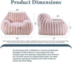 Giant Plush Bean Bag Chair for Adults with Armrests,Oversized Comfy Beanbag Lounge Lazy Floor Sofa Chair for Game Room,Living Room,Bedroom,Ultra Soft Mini Couch-Pink