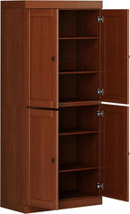 Palace Imports Solid Wood Kitchen Pantry Cabinet - 71.5" Tall x 32" Wide - Wooden Storage Cabinet with 4 Shaker Doors & 4 Adjustable Shelves, Mocha, 100% Renewable Eco-Friendly Wood, Made in Brazil
