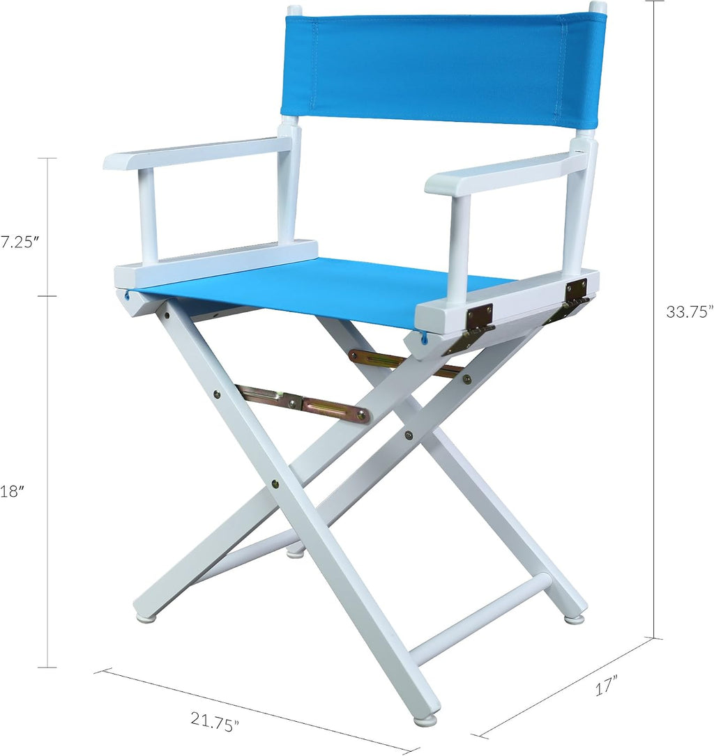 Casual Home 200-01/021-27 Director Chair 18" - Classic Height WhiteFrame/Turquoise Canvas